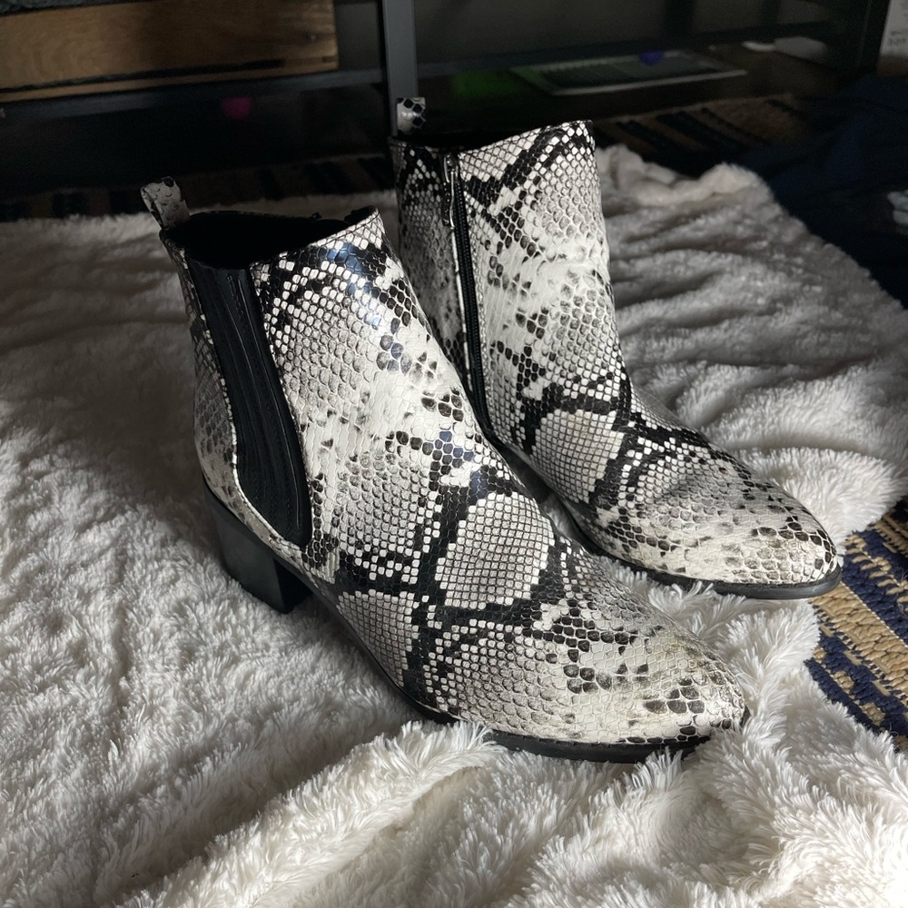 Boutique snakeskin booties